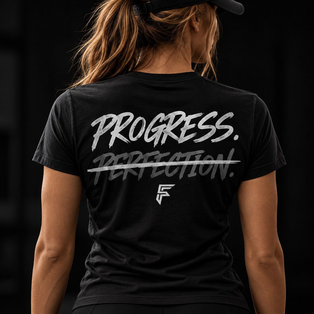 Progress. Perfection. back print tee
