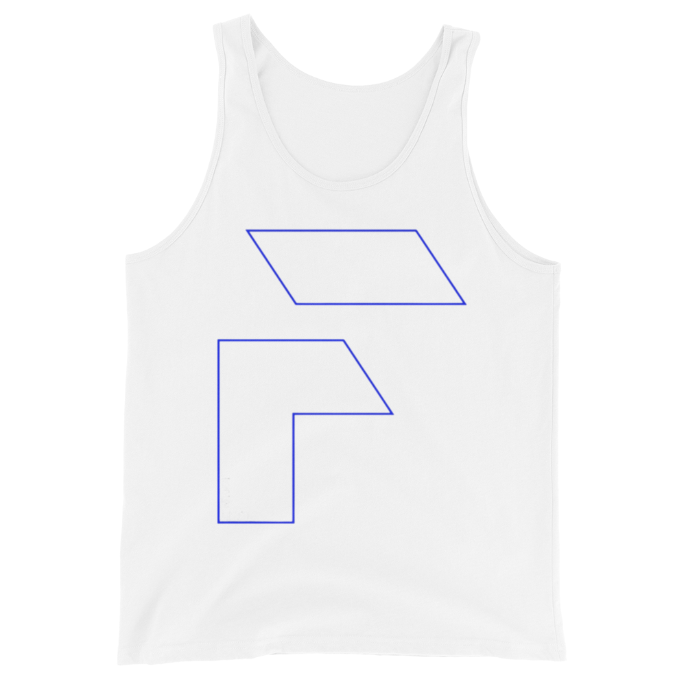 The Stealth Tank - White/Blue Outline